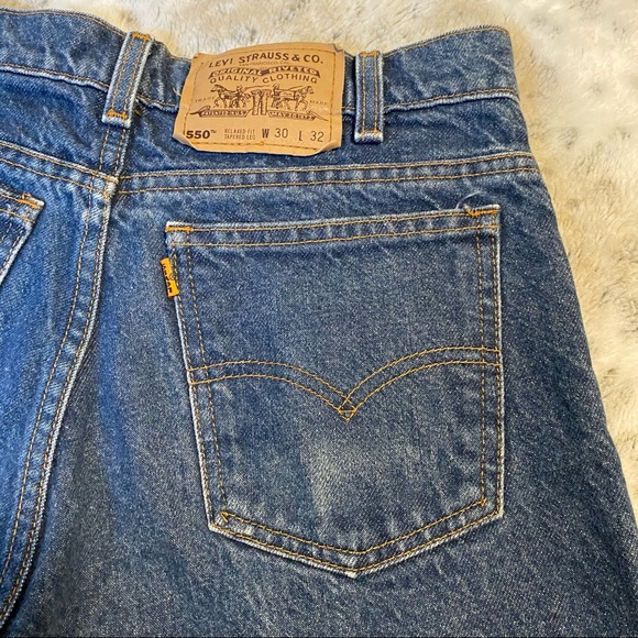 Levi’s Vintage Orange Tab 550 Cutoff Denim Shorts - Picture 6 of 7
